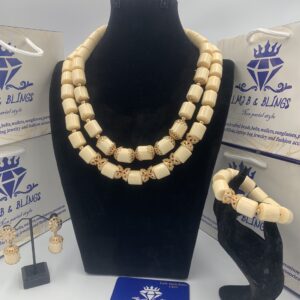 Two tier white bead set
