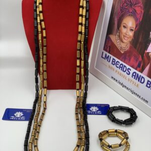 Three tier Blackygold (Black and Gold Beads)