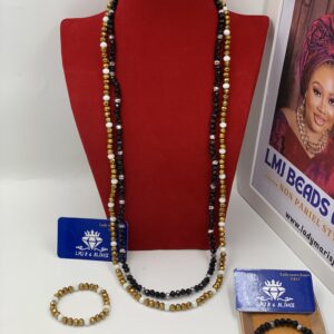Cryst Golden Ebony Neckpiece (Two tier)