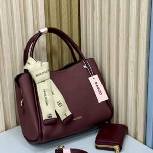 Textured Structured Handbag and Matching Purse Set