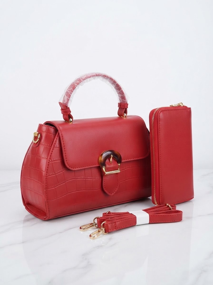 Body Pattern Handbag and Purse Set - Image 2