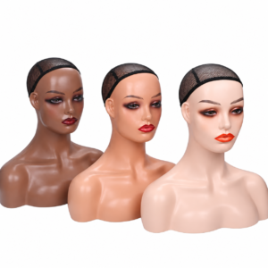 Female Mannequin Head with Shoulders for Wig Display