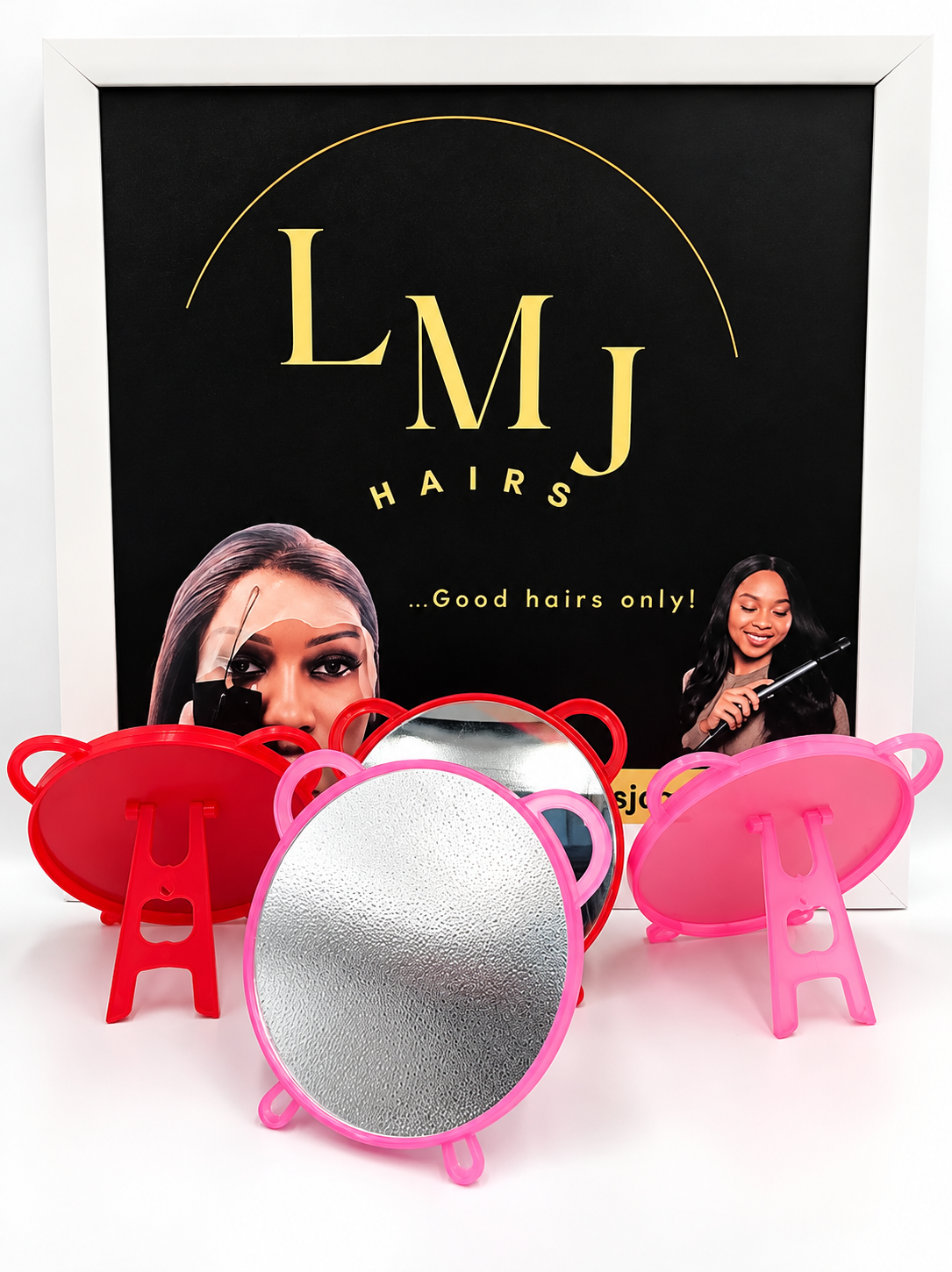 Cute Cat Ear Shaped Tabletop Makeup Vanity Mirror with Stand