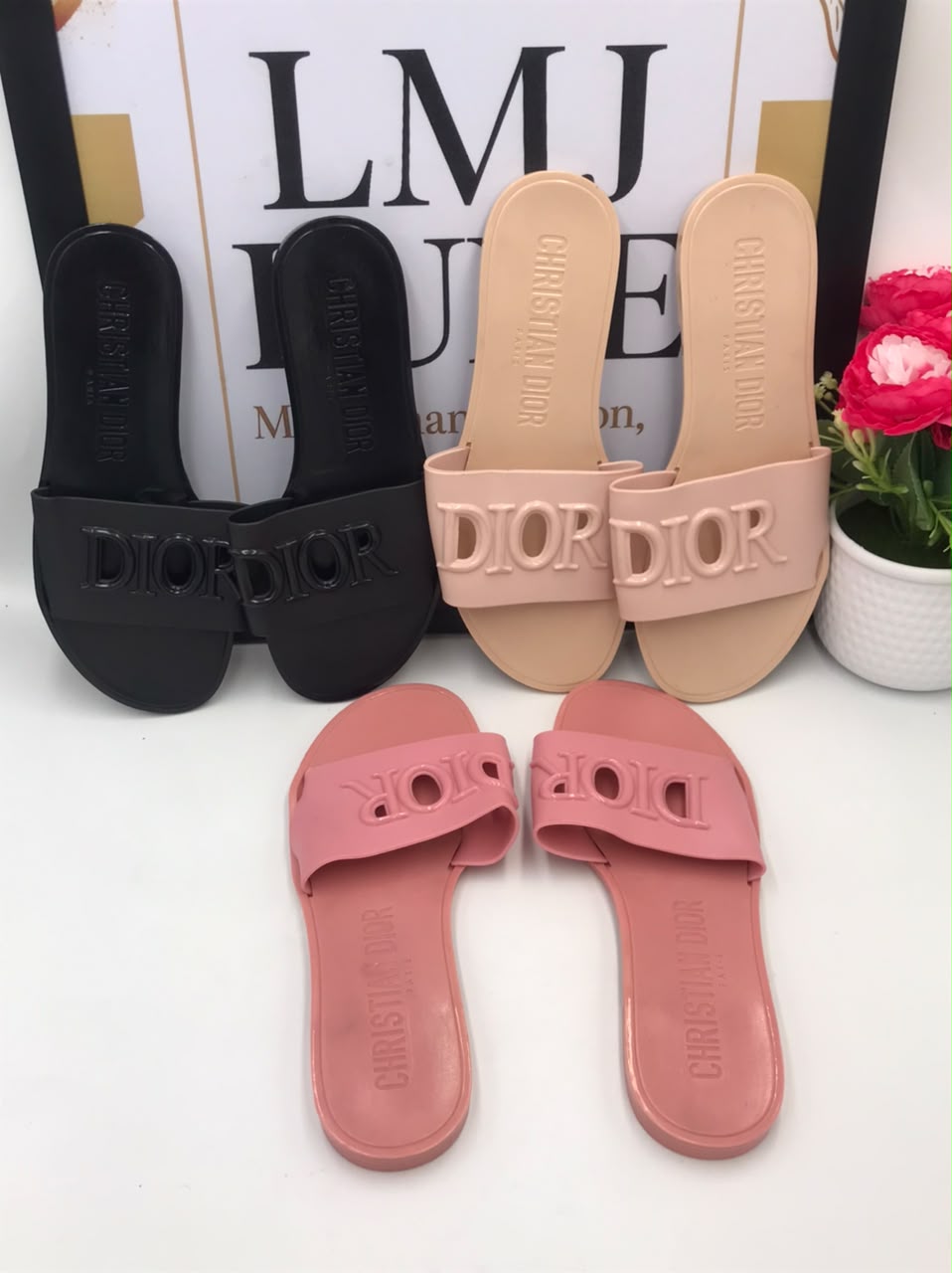 Christian Dior-branded women's slides