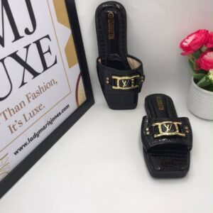 Women Elegant Embellished Flat Slide